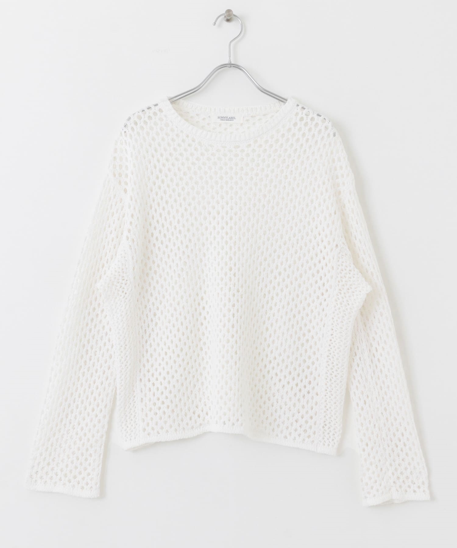 網狀織紋針織衫(米色-FREE-OFF WHITE)