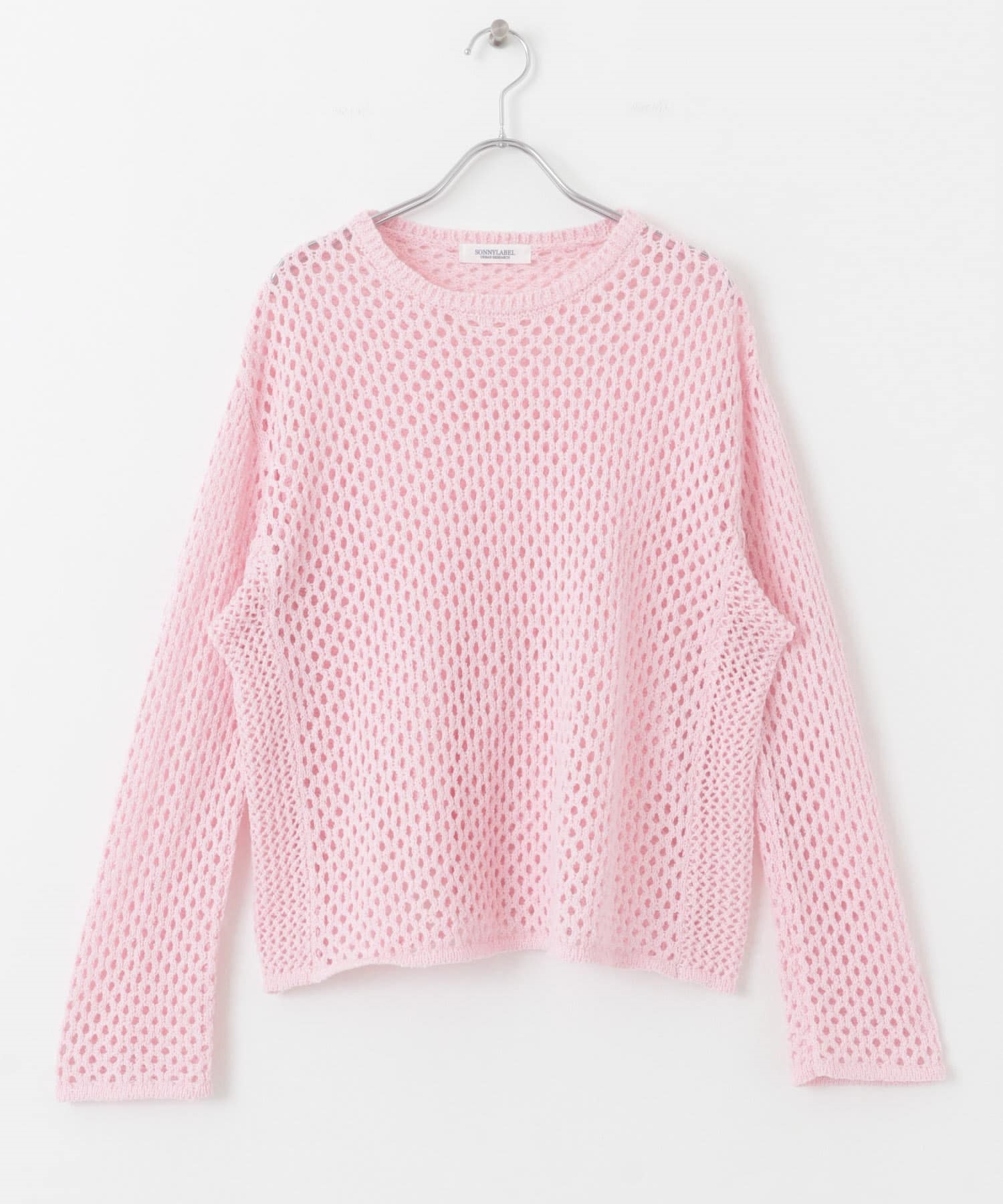 網狀織紋針織衫(粉紅色-FREE-PINK)