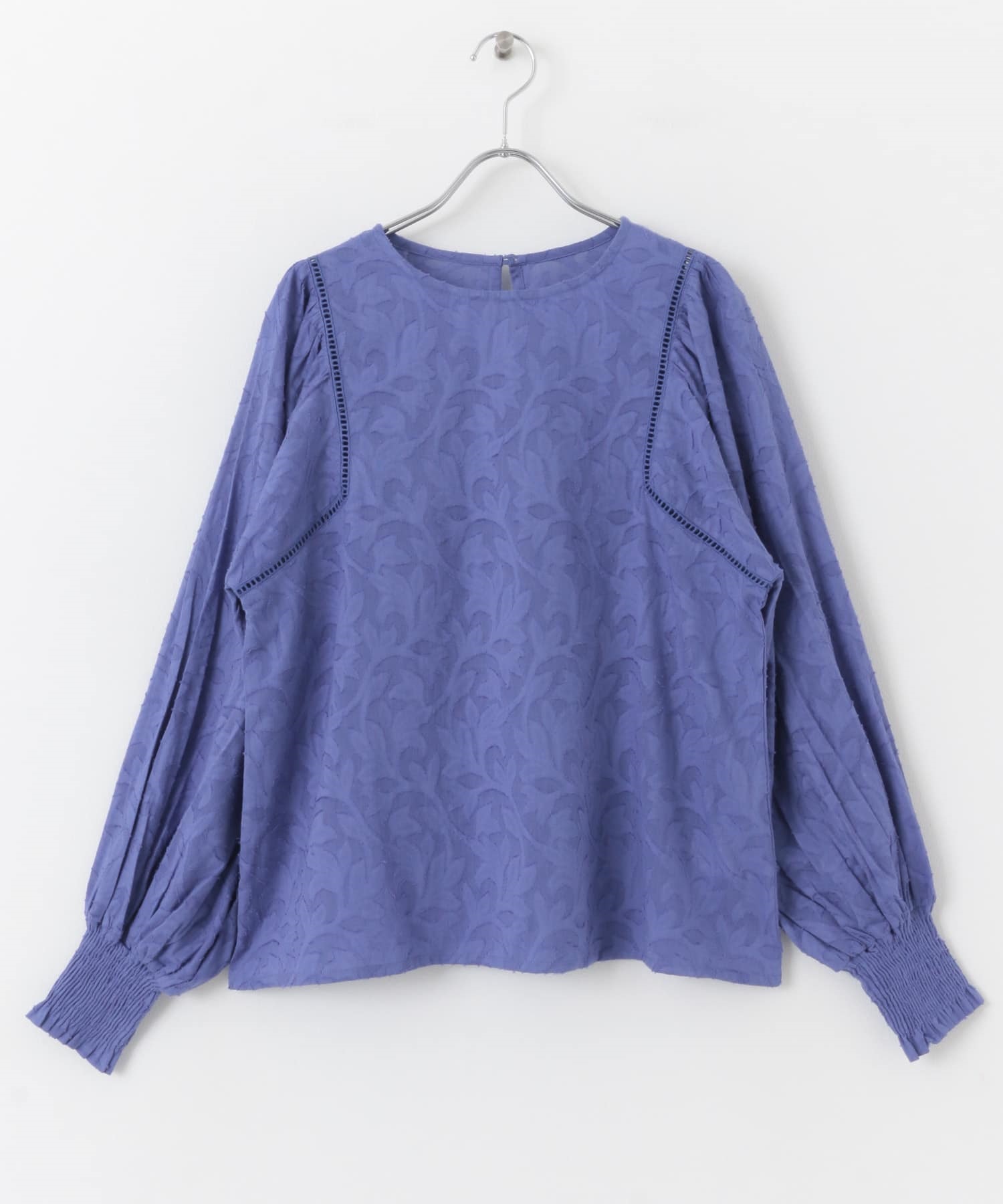 棉質植物緹花罩衫(藍色-FREE-BLUE)