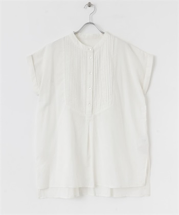 空氣感棉質細褶禮服襯衫(米色-FREE-OFF WHITE)