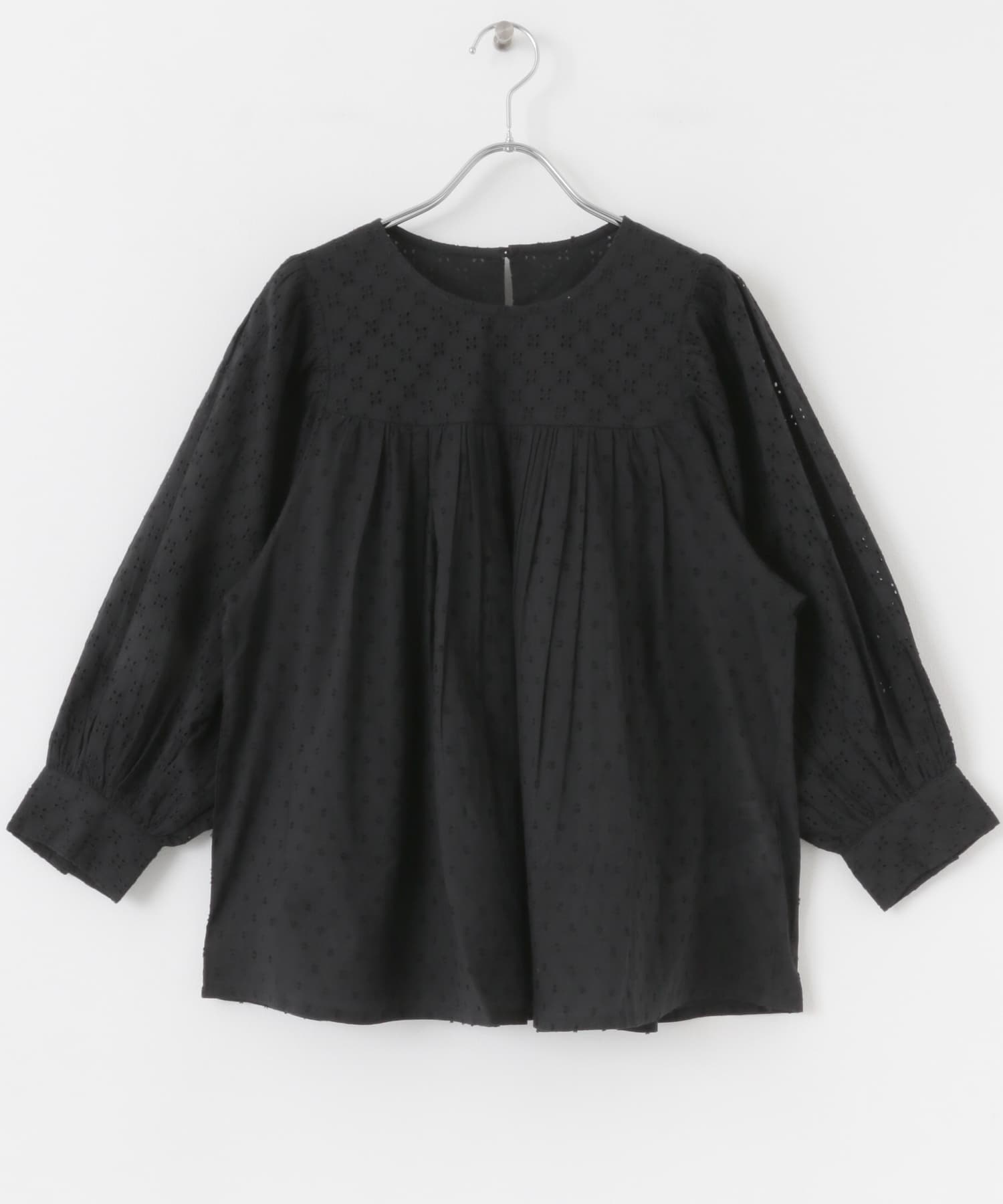 棉質多臂蕾絲罩衫(黑色-FREE-BLACK)