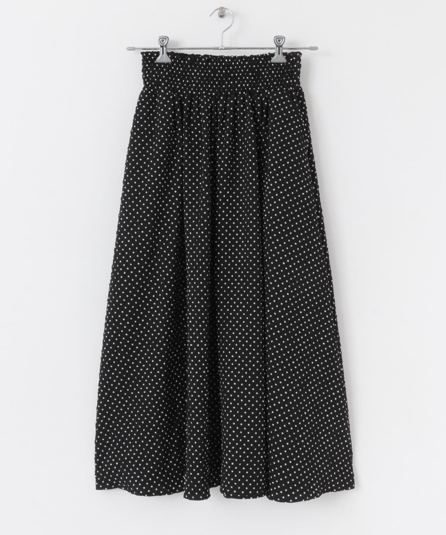 浮凸點點碎褶裙(黑色-36-BLACK)