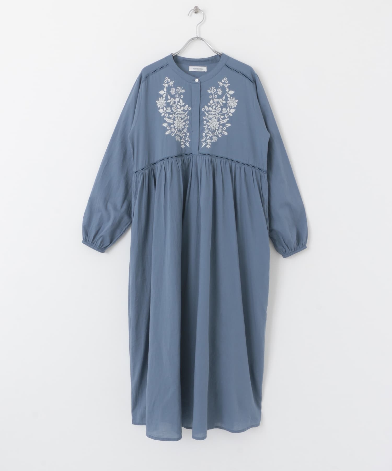 空氣感棉質刺繡洋裝(藍色-FREE-BLUE)