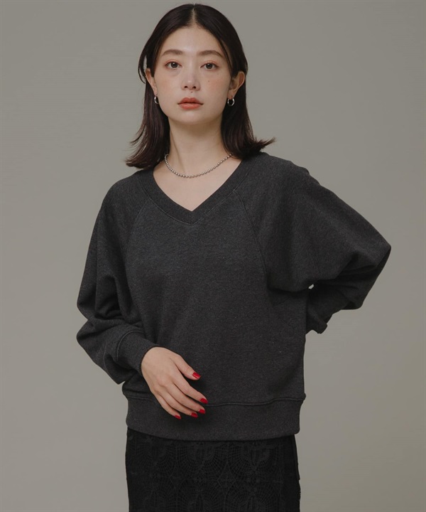 V領棉質毛圈套衫