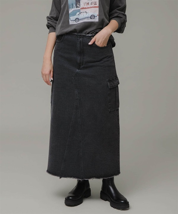 牛仔貝克長裙
