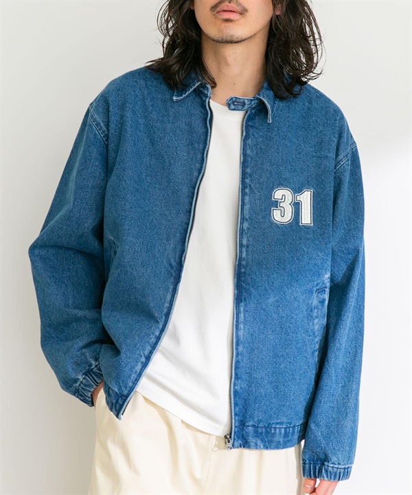 刺繡牛仔棒球外套