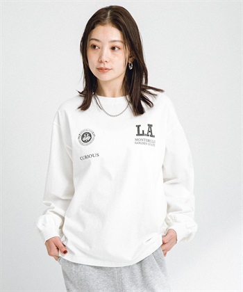 學院風LOGO印花長袖T恤