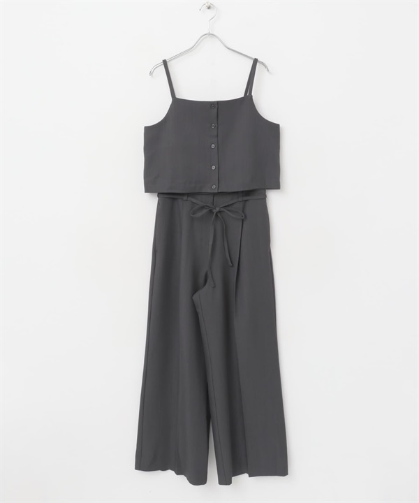 2WAY馬甲細肩帶背心加長褲組合(灰色-36-GRAY)