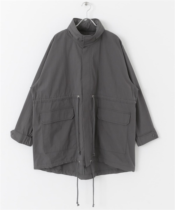 軍裝風尼龍夾克(炭灰色-FREE-CHARCOAL GRAY)