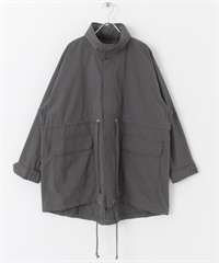 軍裝風尼龍夾克(炭灰色-FREE-CHARCOAL GRAY)