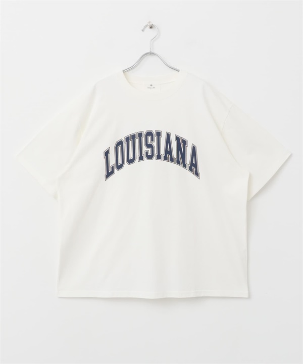 LOGO印花寬版T恤(米色-M-OFF WHITE)