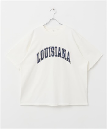 LOGO印花寬版T恤(米色-L-OFF WHITE)