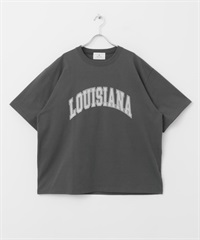 LOGO印花寬版T恤(炭灰色-M-CHARCOAL GRAY)