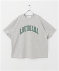 LOGO印花寬版T恤(燕麥色-M-OATMEAL)