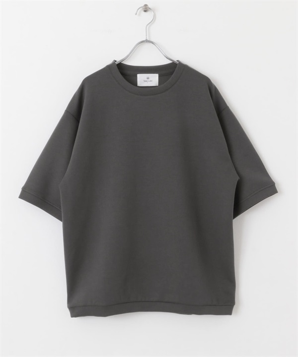 絲滑空氣層針織T恤(炭灰色-M-CHARCOAL GRAY)