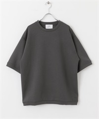 絲滑空氣層針織T恤(炭灰色-M-CHARCOAL GRAY)