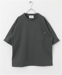 羅馬布口袋設計短袖T恤(炭灰色-M-CHARCOAL GRAY)