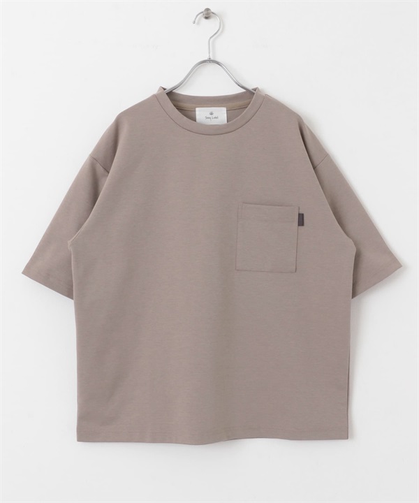 羅馬布口袋設計短袖T恤(灰膚色-M-其他膚色)