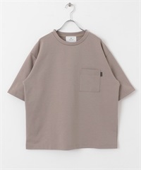 羅馬布口袋設計短袖T恤(灰膚色-M-其他膚色)