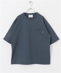 羅馬布口袋設計短袖T恤(藏青色-M-NAVY)