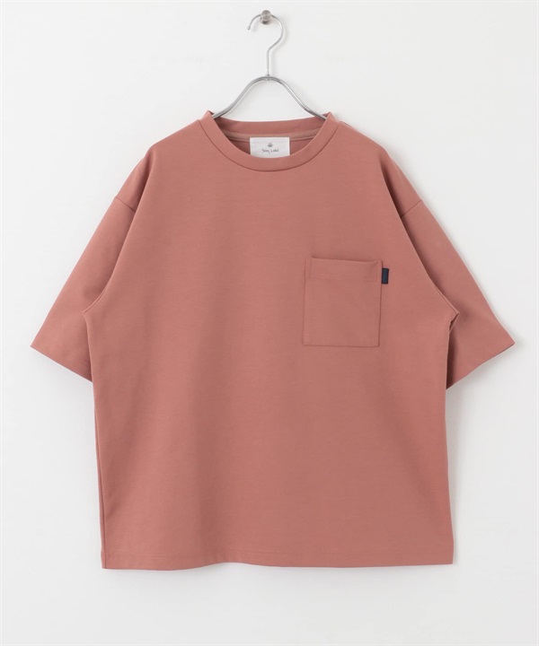 羅馬布口袋設計短袖T恤(橘色-M-ORANGE)