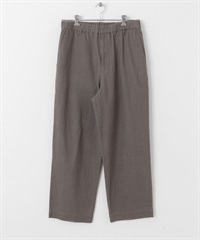 棉麻寬版輕便長褲(炭灰色-M-CHARCOAL GRAY)