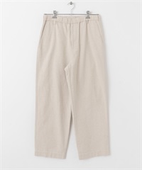 棉麻寬版輕便長褲(原色-M-NATURAL)