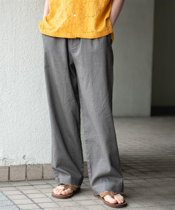 棉麻寬版輕便長褲