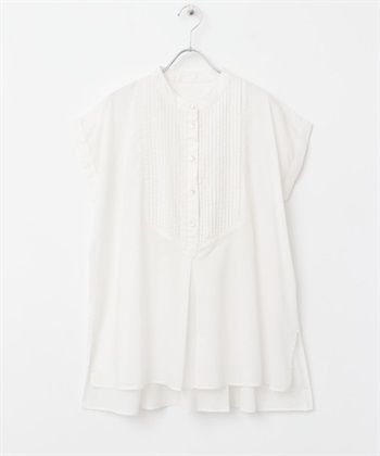 空氣感棉質細褶禮服襯衫(米色-FREE-OFF WHITE)