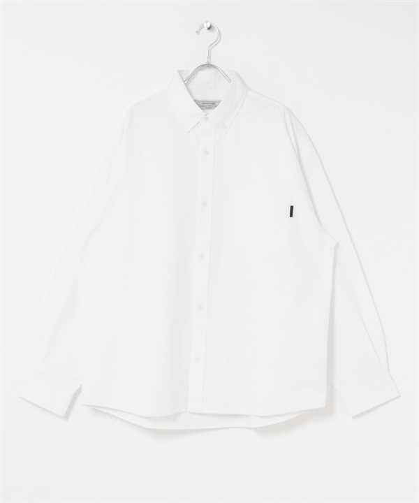 抗菌牛津扣領寬版襯衫(白色-M-WHITE)