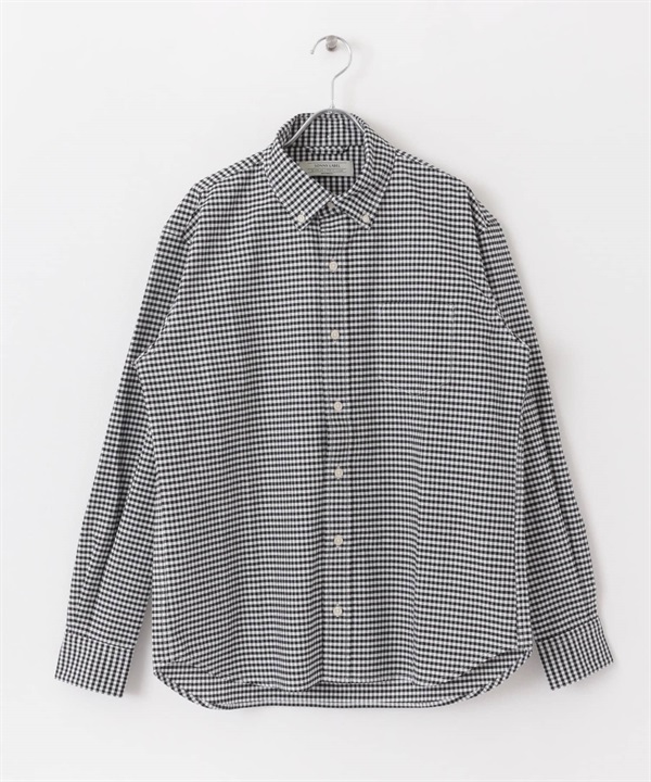 抗菌牛津扣領寬版襯衫(嘉頓格紋-M-其他黑色)