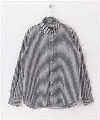 抗菌牛津扣領寬版襯衫(嘉頓格紋-M-其他黑色)