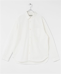 高密度平織標準領襯衫(白色-M-WHITE)