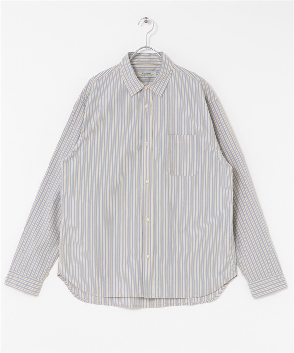 高密度平織標準領襯衫(膚色條紋-M-其他膚色)