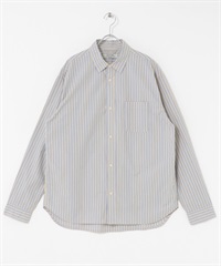 高密度平織標準領襯衫(膚色條紋-M-其他膚色)