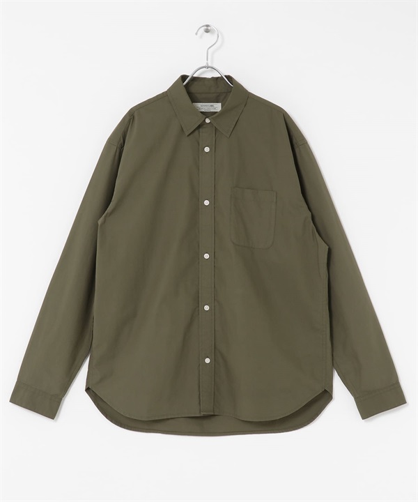 高密度平織標準領襯衫(卡其綠-M-KHAKI)