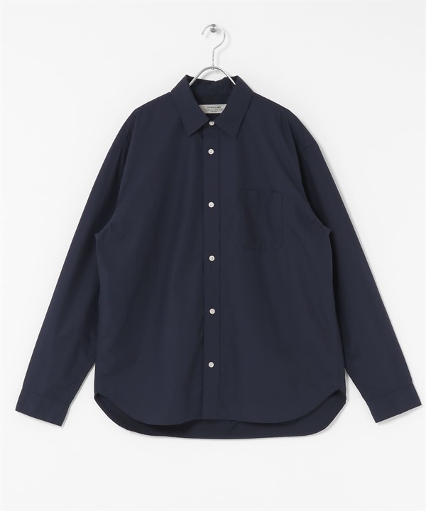 高密度平織標準領襯衫(藏青色-M-NAVY)
