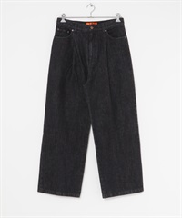 【別注】RED KAP / 寬版打褶牛仔褲(黑色-M-BLACK)