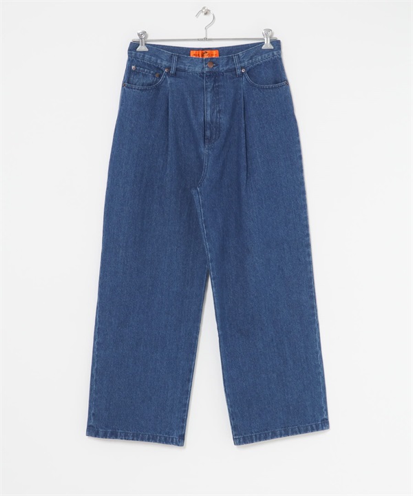 【別注】RED KAP / 寬版打褶牛仔褲(靛青色-M-INDIGO BLUE)