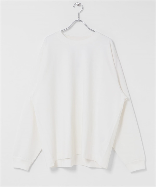 UpDRIFT 寬鬆合身長袖T恤(米色-M-OFF WHITE)