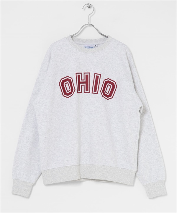 【男女通用款】GEM SPORTSWEAR 圓領LOGO棉質毛圈上衣(燕麥色-M-OATMEAL)