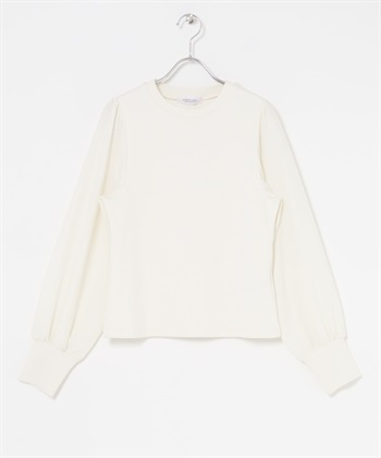 泡泡袖拼接套衫(米色-FREE-OFF WHITE)