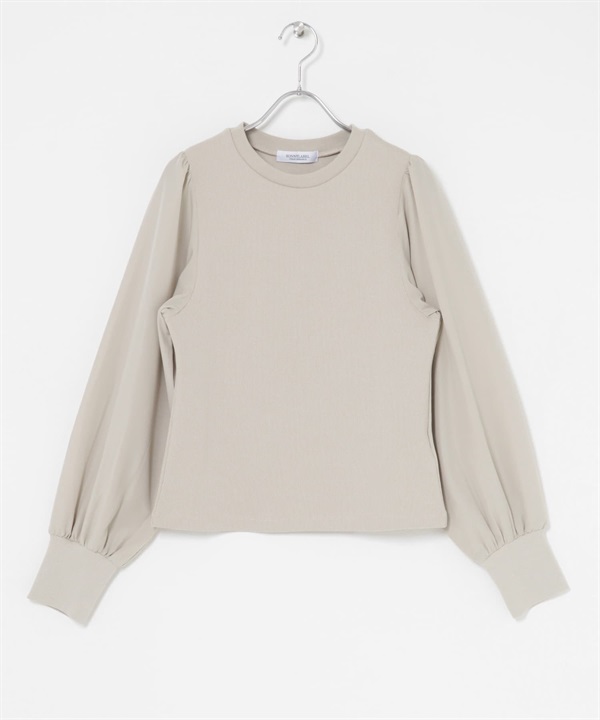 泡泡袖拼接套衫(膚色-FREE-BEIGE)