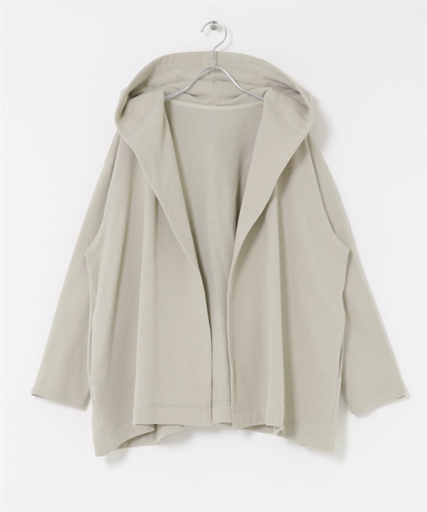 棉質毛圈連帽開襟衫(灰膚色-FREE-其他膚色)