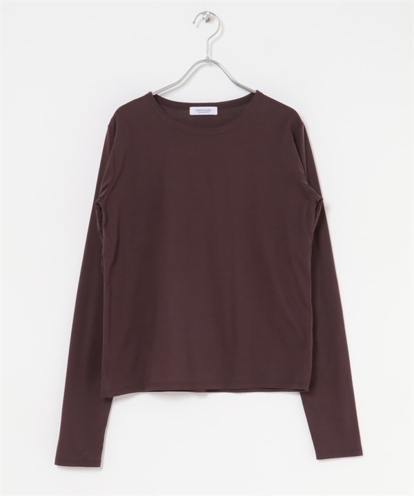 基本款透膚長袖T恤(棕色-FREE-BROWN)