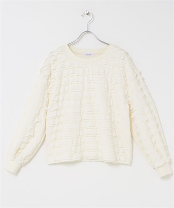 荷葉邊設計套衫(米色-FREE-OFF WHITE)