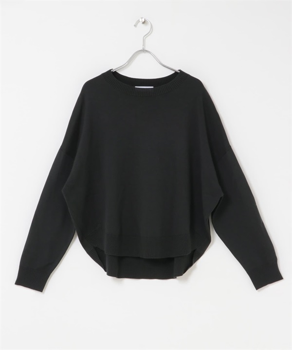 防起毛球繭型針織衫(黑色-FREE-BLACK)