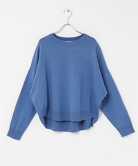 防起毛球繭型針織衫(藍色-FREE-BLUE)