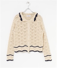 花邊Lily-yarn針織開襟衫(象牙白-FREE-IVORY)