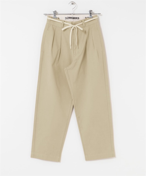 【別注】3/2WORKS 雙褶奇諾褲(膚色-S-BEIGE)